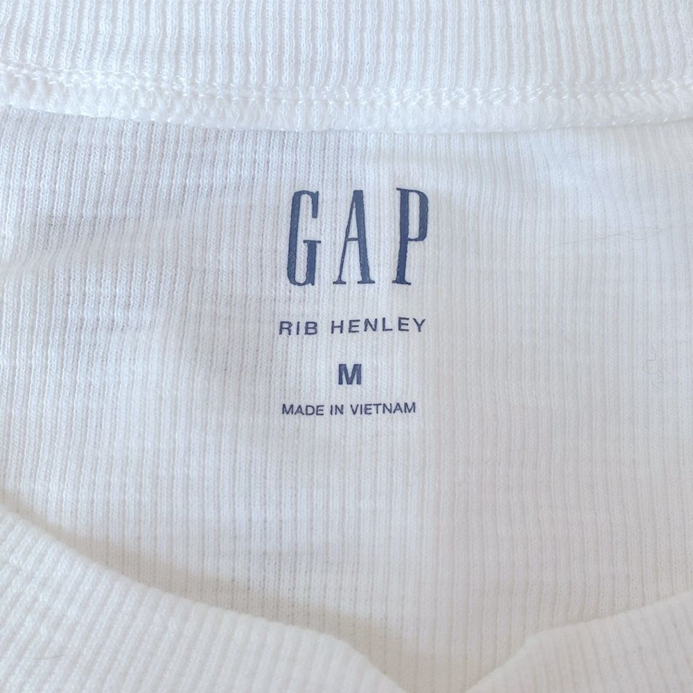 GAP Rib Henley neck long sleeve shirt size M Cottage Core Casual NWT - Picture 4 of 13